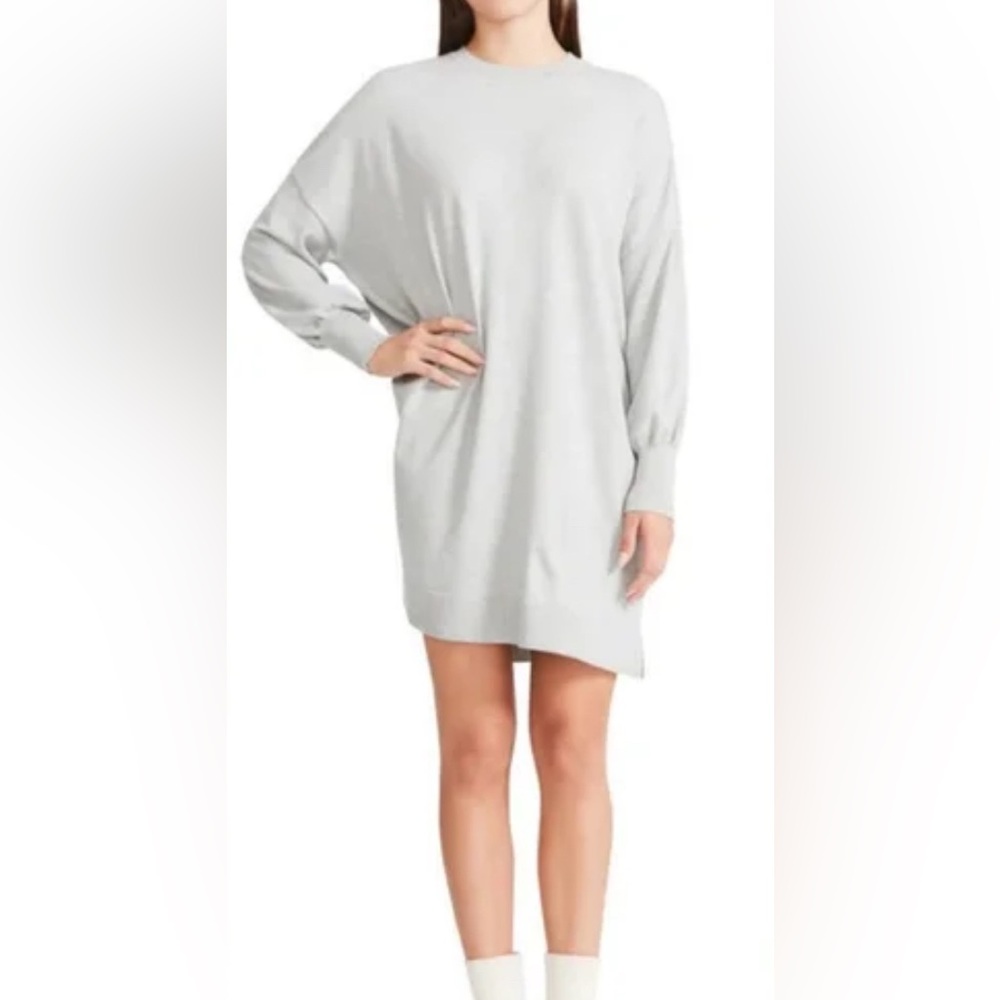 BB Dakota Women’s Olivia Long Sleeve Sweater dress, Grey, size Medium